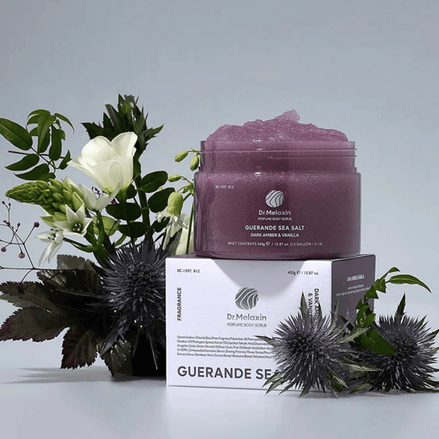 Dr.Melaxin Guerande Sea Salt Perfume Body Scrub Dark Amber & Vanilla 450g