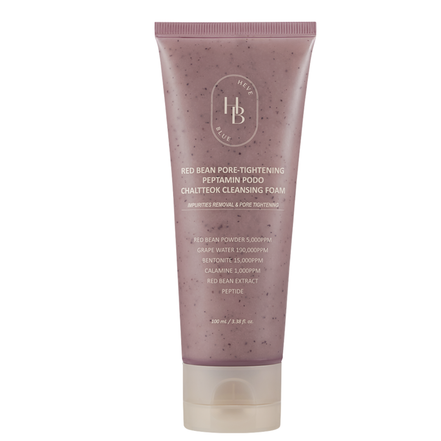 HEVEBLUE Red Bean Pore-Tightening Peptamin Podo Chal Tteock Cleansing Foam