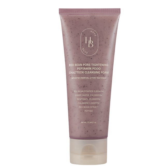HEVEBLUE Red Bean Pore-Tightening Peptamin Podo Chal Tteock Cleansing Foam