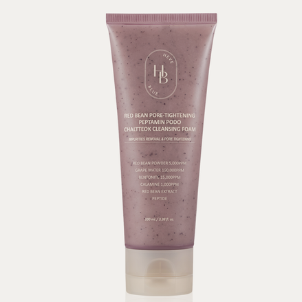 HEVEBLUE Red Bean Pore-Tightening Peptamin Podo Chal Tteock Cleansing Foam
