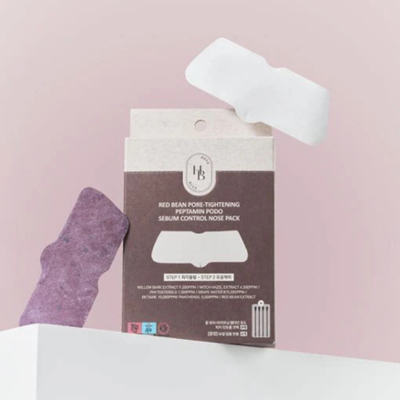 HEVEBLUE Red Bean Pore-Tightening Peptamin Podo Sebum Control Nose Pack 4p