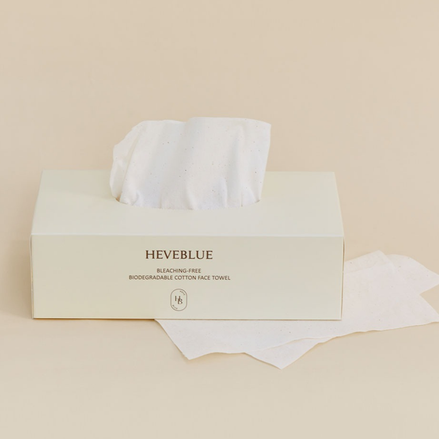 HEVEBLUE Unbleached 100% Cotton Face Towel