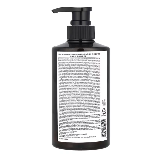 KUNDAL HONEY & MACADAMIA NATURE SHAMPOO 500ML - BABY POWDER